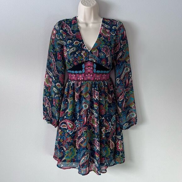 Flying Tomato Boho Paisley Dress Size S - Picture 1 of 8